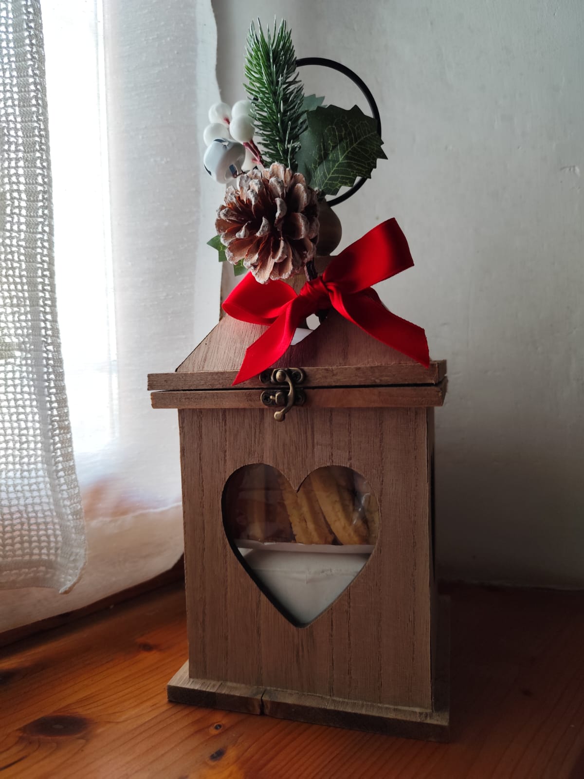 Lanterna piccola in legno e vetro